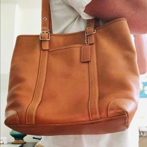 Coach British Tan Bucket Bag. 11x12in.